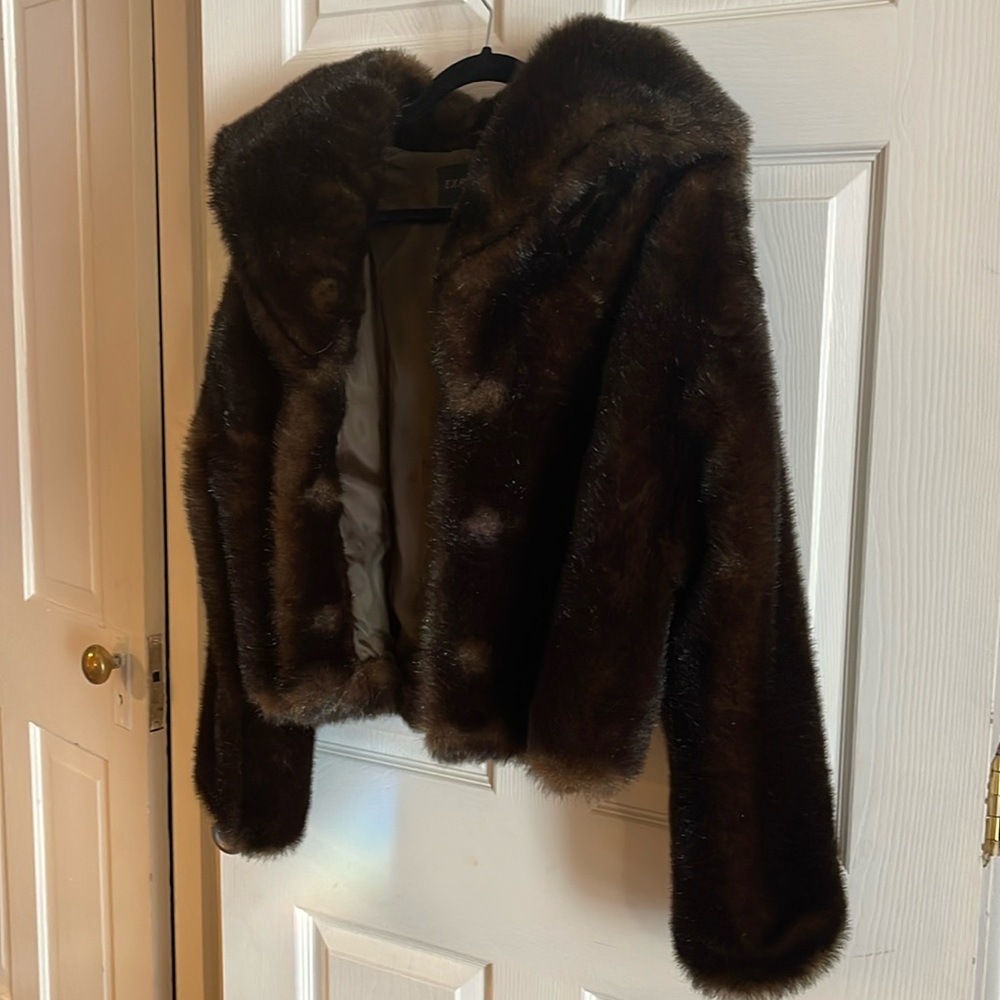 Chocolate Faux Fur Coat 🐻 - Picture 1 of 4